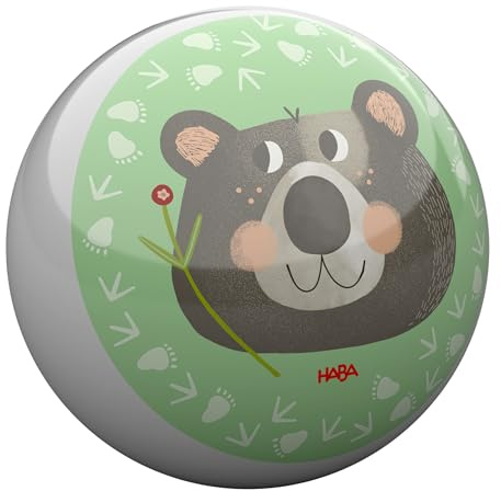 HABA Wald Ball 14 cm für Kinder ab 2 Jahren – Spielball mit Tiermotiven aus Kunststoff mit Ventil, glänzend, ideal für Garten, Strand & Indoor-Spiel – 2012756001