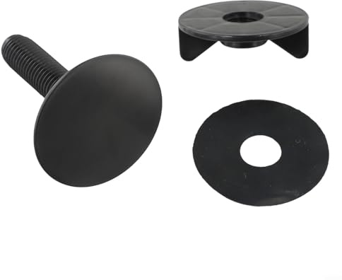 Tapa de acero inoxidable para orificio de fregadero de cocina o baño, 45 mm, cubierta ciega negra con anillo tórico, tornillo y tuerca de plástico, para una fácil instalación, fugas P