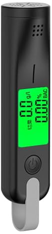 Tester per alcol nel sangue - Penna di rilevazione con display a LED ad alta precisione | Alcootest portatile con retroilluminazione, ricarica USB | Avviso luminoso e acustico, uso personale