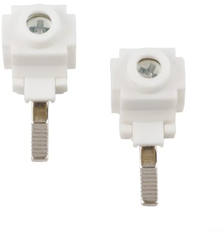 Morsettiera per barra collettrice da 63 A, 25 mm², in plastica, colore bianco, connettore di sicurezza per scatola di distribuzione, quadro elettrico, interruttore, quadro elettrico, confezione da 10