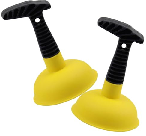 GAROZATION 2 Pièces Ventouse pour Toilettes et Évier Cuisine en Caoutchouc Jaune Forte Ventouse pour Déboucher Canalisations Domestiques et Commerciales