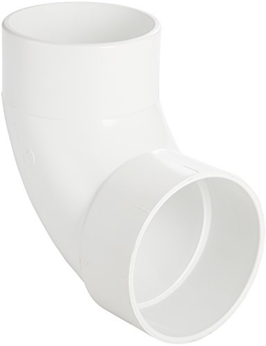 Spears P302 Series PVC DWV Pipe Fitting, 1/4 Bend, Elbow, 8 Spigot x 8 Hub