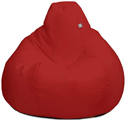 rucomfy Classic Adult Outdoor Beanbag Chair - Water Resistant - Red