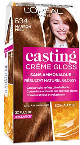 L'Oréal Paris Casting Creme Gloss Haarfarbe Ton in Ton ohne Ammoniak 634 Honigbraun