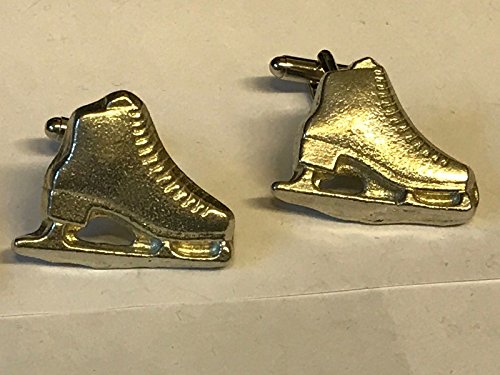 Hockey Figure Skating Ice Skate TG108 Pair of Cufflinks Made From Fine English Modern Pewter POSTED BY US GIFTS FOR ALL 2016 FROM DERBYSHIRE UK