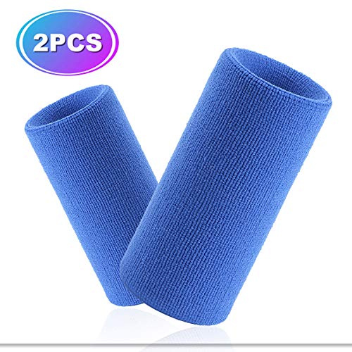 VENI MASEE 6 Zoll Lange, Dicke Wristband/Schweißband für Tennis und andere Sportarten, Preis/Stück (blau)