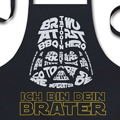 YORA Grillschürze für Männer lustig - Vatertagsgeschenk inkl. BBQ-Urkunde - lustige Geschenke zum Vatertag - Geschenkideen Papa & Opa (Ich bin Dein BRATER) (Brater)