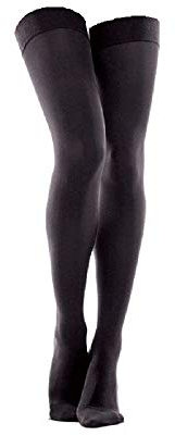 TOROS GROUP MANUFACTURE Autoreggenti a compressione graduate 18-21 mmHg-Calze autoreggenti medicali -collant compressivi-Ottime per vene varicose Nero Medium