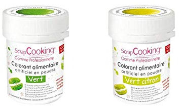 2 colorantes alimentarios en polvo - amarillo-verde lima