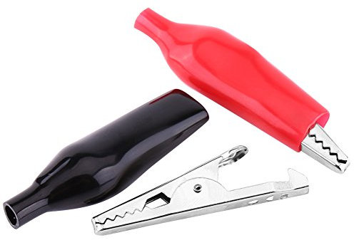 20 pinzas de prueba de seguridad de cocodrilo de metal de 35 mm, pinza de cocodrilo pinza eléctrica de cocodrilo pinza de prueba de seguridad aislada de cocodrilo para probar el medidor de sonda (negr