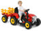 DREAMADE Traktor mit Abnehmbarem Anhänger, Elektrotraktor mit LED-Licht & Musik & Fernbedienung, Kindertraktor mit max. Tragfähigkeit von 30 kg, Aufsitztraktor für Kinder ab 3 Jahren (Rot)