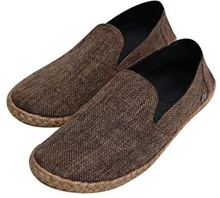 virblatt - Espadrilles män och kvinnor | Jute | sommarskor män espandrillos herrtofflor tygskor fritidsskor, BRUN, 43 EU