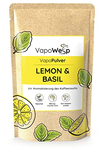 VapoWesp Pulver | Lemon & Basil - 100 g | Angenehmer Duft und effektiver Wespenschutz | Aromatischer Duft für die VapoWesp Räucherbox! | Aromatisiere den Kaffeerauch mit dem VapoPulver