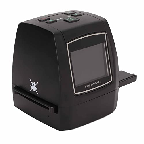 Tragbarer Film und Diascanner mit 2,4 Zoll TFT LCD Bildschirm, Konvertiert 35 mm /126/110 Filme/Super 8 Filme und 135/126/110 Dias in Digitale Fotos(Schwarz)