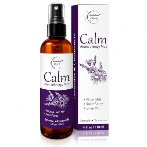 Brookethorne Naturals Lugnande aromaterapispray med eterisk lavendel och kamomillolja, sömnspray, kuddespray, linnedimma och rumspray, lavendel-luftfräschare