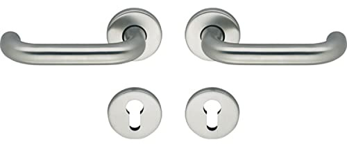 ECO D110/R Drückergarnitur mit Rosetten PZ, für Fluchttüren Türstärke 40-66mmmm, Türgriff Aluminium silber eloxiert