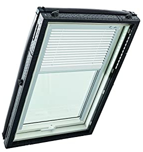Roto Original Jalousette ZJA Dachfenster - Führungsschiene Silber - Jalousie für Baureihe Designo R4/R7 und Classic K 43/73 - Größe 065/140 | 06/14 - Stofffarbe Weiß