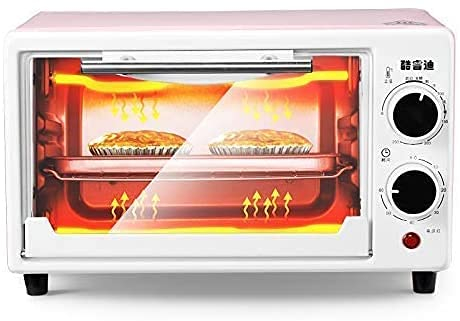 Mini forno da 800 W Forno elettrico da 10 litri con doppia piastra riscaldante, 2 funzioni preimpostate, controllo della temperatura regolabile, per cuocere al forno grigliare arrosto Vita felice