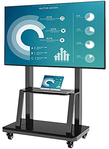 GGZONE Carro de TV rodante para 32-65 Pulgadas, Soporte de TV móvil Ajustable Negro con Ruedas y Almacenamiento, Soporte de Suelo de TV para Exterior/Dormitorio/Sala de Estar Beautiful Scenery