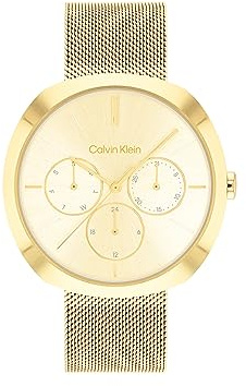 Calvin Klein Multi Zifferblatt Quarz Uhr für Damen Kollektion Shape mit Edelstahlarmband