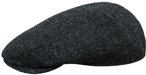 Sterkowski Alex Schirmmütze | Harris Tweed Schiebermütze für Herren und Frauen | Warm Winter Tweed Flat Cap