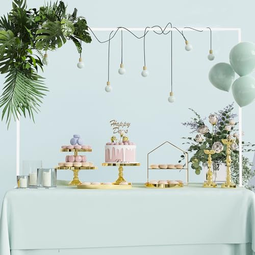 Xiomot Over The Table Rod Stand with Clamps Adjustable 13''-42'' Tall 29-98 Length White Table Arch Hanging Stand for Wedding Birthday Party Halloween Christmas Decoration