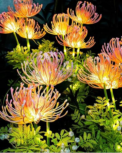 Joysing Gartendeko Solar Gartenleuchte Außen 4 Stück Solar Blumen | Blume Solarlampen Wetterfest Solar Blumen Lampe Solarleuchten Garten für Terrasse Grab Deko