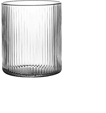MANAFEEL Tazzine da Caffè in Vetro Bicchiere da acqua creativo Succo Bere tazza da caffè Modello verticale Bicchiere da whisky trasparente fatto a mano Tazze da Caffè in Vetro(Color:8 PCS)