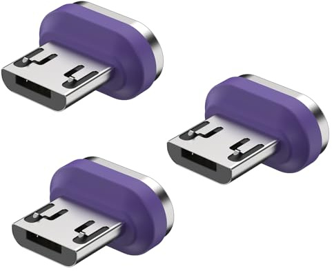 Sikai 240W Magnetic USB Micro Plug Adapter 3pcs, PD3.0 Fast Charging Magnetic USB Micro Connectors Adapter with 480Mbps Data Transfer for Microphone,Kindle,Headphone, etc.