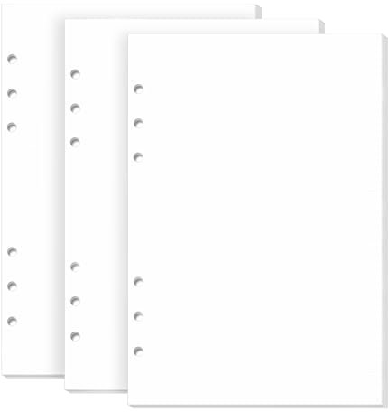 SKYDUE A5 Papier Blanko,135 Blätter Ringbuch A5 Nachfüllbar, Ringbucheinlagen A5 Blanko 21x14.2cm, A5 Papier Für 6-Loch Ringbücher, Ringbucheinlagen A5 Für A5 Ringbuch