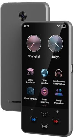 Bisofice Portable Translator Device 138 Languages Voice Translating Offline Translation Simultaneous Interpretation Text/Photo Translate Support Voice Video Recording with ChatGPT