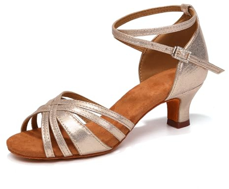 YCALCP Latein Tanzschuhe Damen Satin Standard Tanzschuhe Ballsaal Party Salsa Tanzübung Performance Schuhe,5cm Absatz,WZSP-811