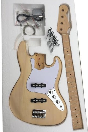 Gitarrenkorpus DIY 4-Saiter-Bassgitarren-Bausatz Mit Lindenkorpus Ahornhalsgriffbrett Und Weiterem Zubehör