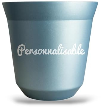 France Design Tasse personnalisable à Café Expresso Inox - Fête des pères (Bleu claire, 80ml)