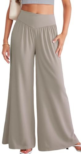 SEAUR Palazzo Hose Damen Lang Tanzhose Bauchtanz Pilates Yoga Locker Hose Weites Bein Sommerhose Weich Freizeithose S-XXL