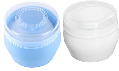 BIUDECO 2 Stück Körperpuderbehälter Mit Flauschiger Puderquaste Leere Tragbare Talkumpuder Dose Aus Kunststoff Leckdicht Für Zuhause Und Reisen