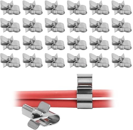 ZHYUAN 60 pezzi Rimorchio Fermacavi, Morsetti Per Cavi Per Pannello, Clip Cavo, Clip per Cavi, Clip per Cavi in Acciaio Inox, per staffa di fissaggio del supporto del morsetto del cavo del rimorchio