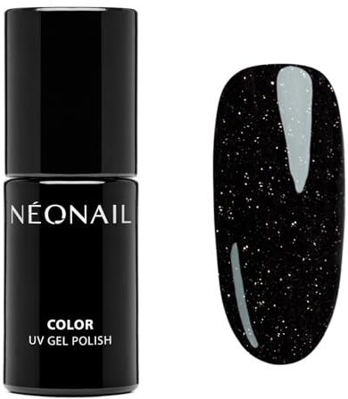 NÉONAIL Smalto Semipermanente Unghie 7,2 ml - Smalto Nero Brillantini Venezian Mask- Smalti Gel Per Unghie UV Led - Nail Polish - NÉONAIL Colori - Smalto Unghie