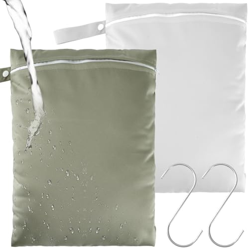 Bomtop 2 Stück Wetbag, Nassbeutel, Wäschebeutel Reise, Wasserdichte Tasche, Nassbeutel Schwimmen, Wiederverwendbare Wäschebeutel Reise Geeignet für Reisen, Fitness, Urlaub, Bewegung (30cm×40cm)