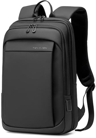 Fenree.geer Laptop Business Rucksack Herre Leichter 17,3 Zoll Slim Rucksack | Laptoprucksack mit USB Ladeanschluss Wasserdicht & Erweiterbar (13,5-24L) Rucksack Schwarzer Tragbarer Arbeitsrucksack Herren