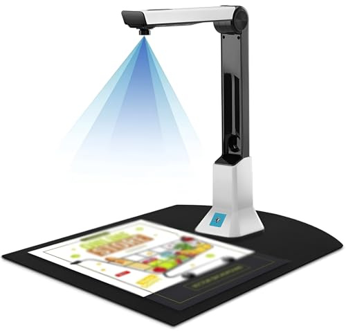 Scanner Per Documenti Hd Portatile, Scanner Per Libri Sopraelevato A2 Per A4 A3, Esportazione Pdf E Correzione Automatica, Per Biblioteca Di Ufficio, Aula, Banca