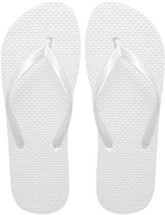 SUGAR ISLAND® Unisex Ladies Girls Mens Summer Beach FLIP Flop Pool SHOES-WHITE-5/6