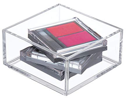 iDesign Clarity Organisateur de Maquillage, Petit Box Cosmétique en Plastique Sans Bpa, Présentoir Maquillage Transparent