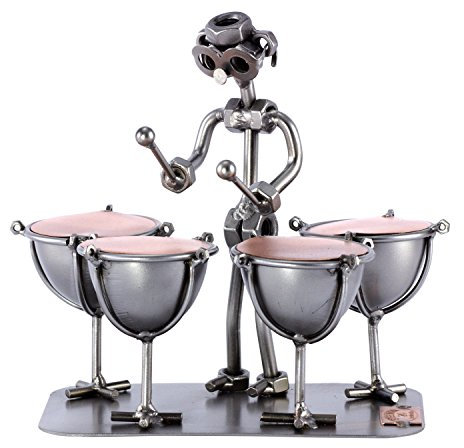Steelman24 I Figurine en métal Timbale I Made in Germany I Idées Cadeaux I Sculpture d’Acier I Hommes de métal