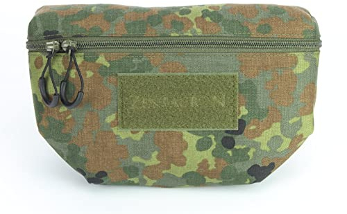 Fronttasche für Plattenträger 20 x 15 x 5 cm, 2L – Taktische Zusatztasche aus Cordura für Erste-Hilfe-Ausrüstung, Handschuhe & Zubehör – Klett-Befestigung, IRR/NIR, Made in Germany