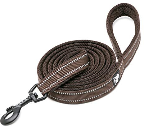 WINHYEPET Dog Leash Nylon Reflective,110cm Length(Brown,M) | Truelove Comfortable Handle Lead Puppy Training Walking Rope Easy Control Suitable Small Medium Large Breeds