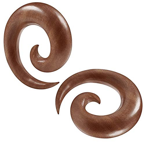 2 x SAWO Holz Spirale Ohrpiercing konisch Dehnstab Dehnungsstab Schmuck wählbar Größen Holz