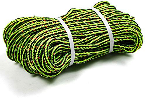 Perantlb 16 Strand Arborist Climbing Rope, UV Resistant and Weather Resistant Double Braided Boat rope1 / 2 by 150 'Black with Green…