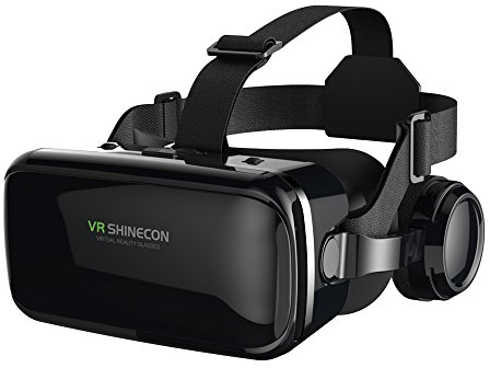 FIYAPOO VR Casque de Réalité Virtuelle, Lunettes 3D Jeux Vidéo Lunettes pour 4.7- 6.6 iPhone Samsung Moto Android Smartphones 3D Films et Jeux (Lunettes 3D avec Casque)