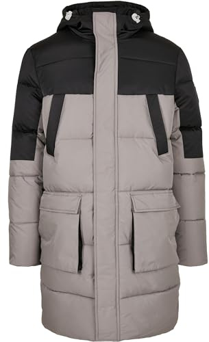 Urban Classics Puffer Parka Giacche, Asfalto/Nero, M Uomo